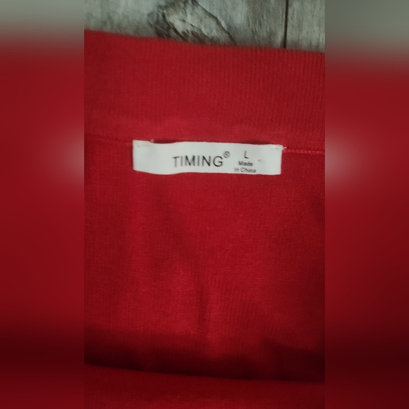 Timing Color Block Red, Pink, and Cream Striped Knit Midi Skirt Set - Picture 11 of 12